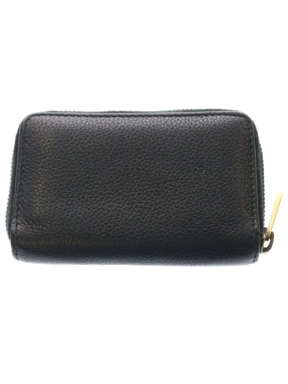 Gucci Logo Print Zip Around Leather Coin Case Card Business Holder Compact